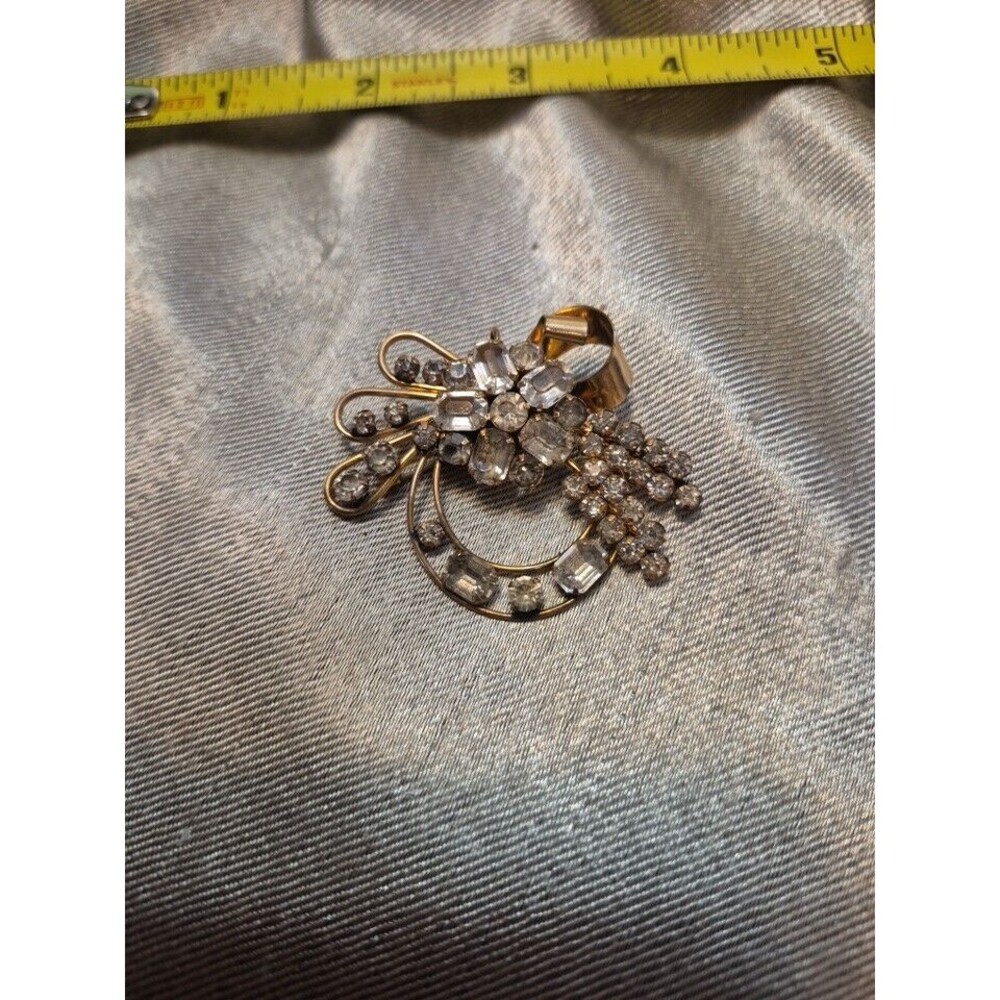 Vintage Signed Star-Art 1/20 12k Gold Filled Topaz Rhinestones Brooch Pendant